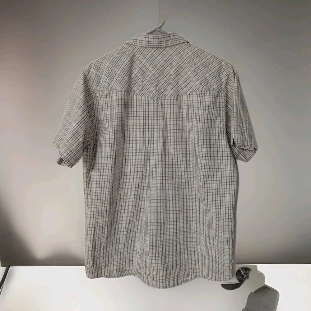 The North Face Tan Brown Plaid Button Front Short Sleeve Shirt - Men's Size L